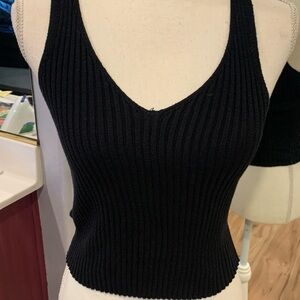 Full Tilt Black Ribbed Tank Top
